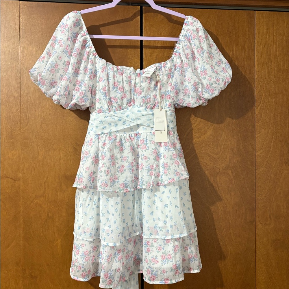 Altar'd State Pink and White Floral Dress